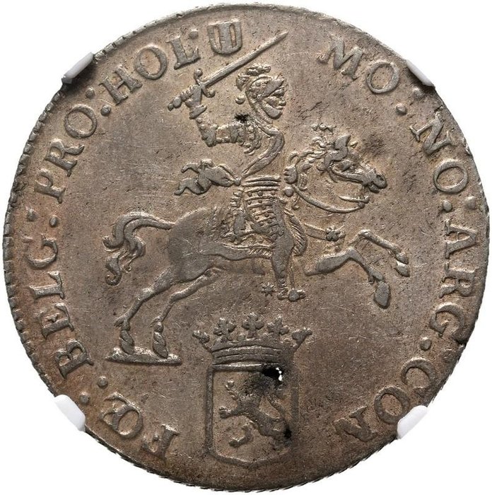 Nederlandene Holland 1/2 zilveren rijder 1767 / Top 5 known to NGC