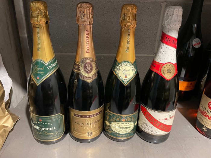 G. H. Mumm, Louis Roederer, Philipponnat - Champagne - 4 Flasker (0,75 L)