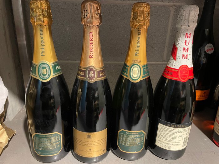 G. H. Mumm, Louis Roederer, Philipponnat - Champagne - 4 Flasker (0,75 L)