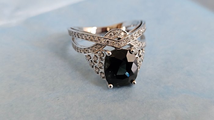 Other brand - Ring - 14 karat Hvidguld Spinel - Diamant