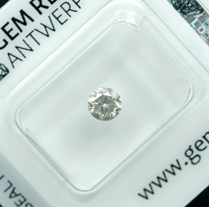 1 pcs Diamant  (Naturfarvet)  - 0.50 ct - Fancy light Gullig Grå - SI2 - Gem Report Antwerp (GRA)