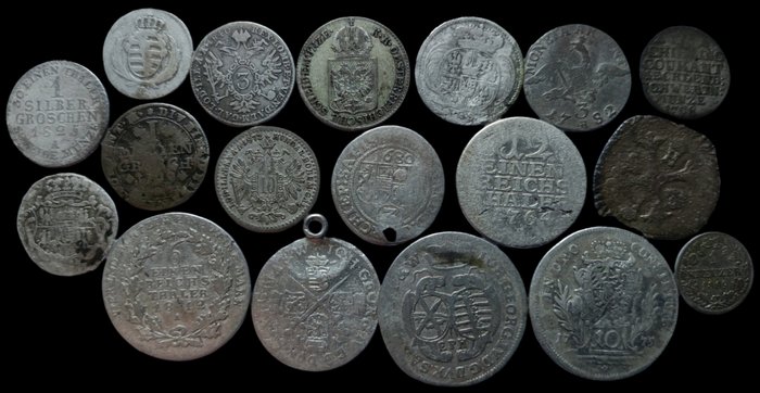 Europa, Verden. Lot of 0.6 kilo of silver coins - different dates  (Ingen mindstepris)