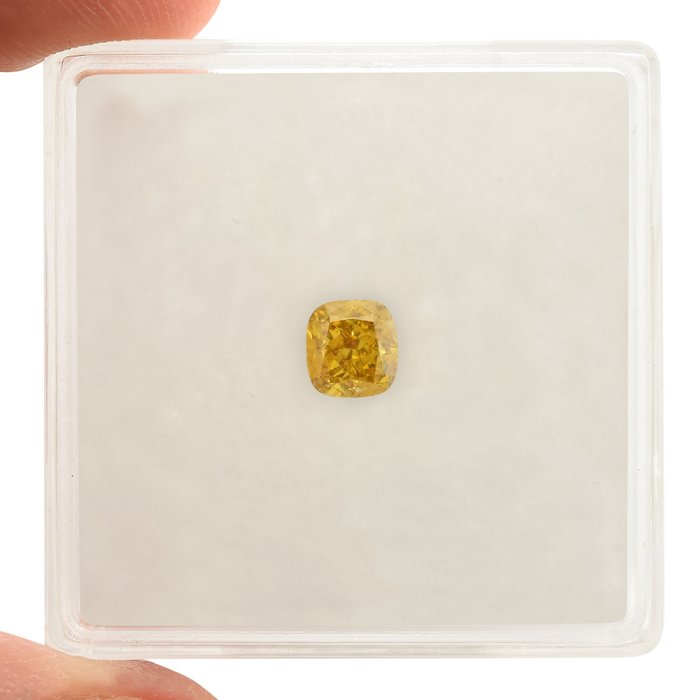 1 pcs Diamant  (Naturfarvet)  - 0.51 ct - Fancy deep Brunlig Gul - SI1 - Gemological Institute of America (GIA)