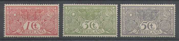 Holland 1906 - Tuberkulose stempler - NVPH 84/86