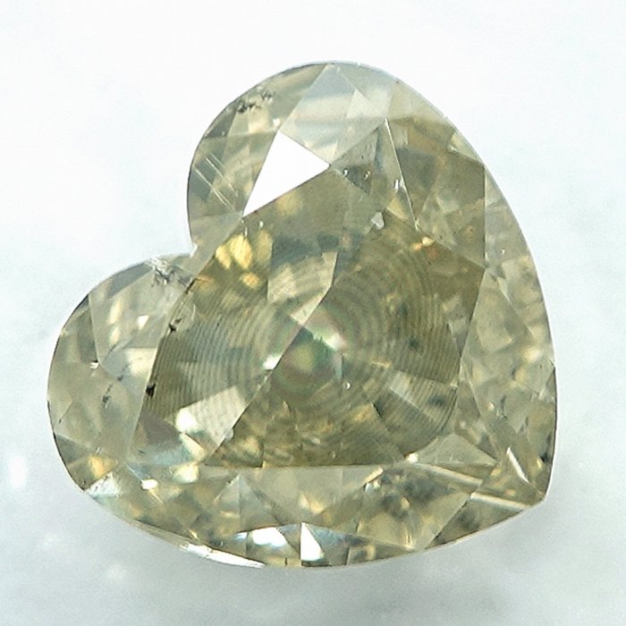 1 pcs Diamant  (Naturfarvet)  - 1.20 ct - Fancy light Grålig Gul - I1 - International Gemological Institute (IGI)