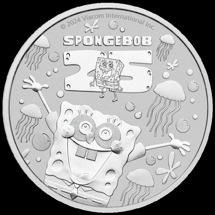 Tuvalu 1 Dollar 2024 - SpongeBob™ 25 Jubiläum - 1 Oz (999)  (Ingen mindstepris)