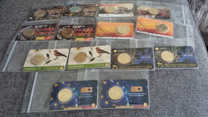 Belgien. 2 1/2 Euro 2015/2022 (14 coincards)  (Ingen mindstepris)