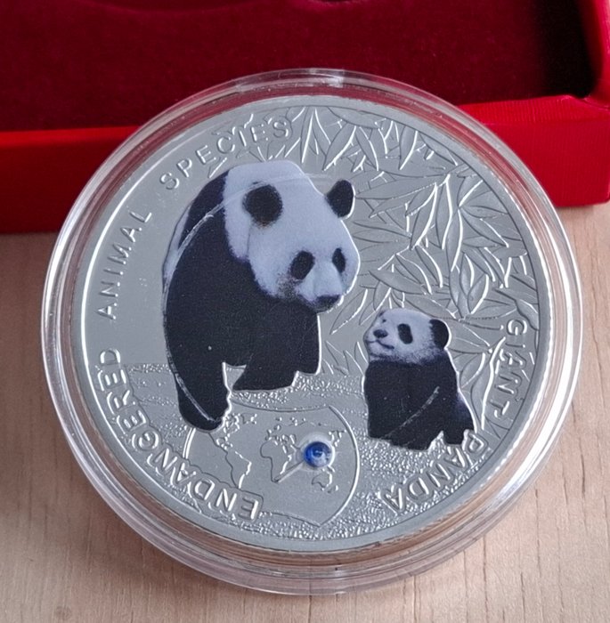 Zambia. 1000 Kwacha 2014 Panda con su cría y  Gorila con su cría.  (Ingen mindstepris)