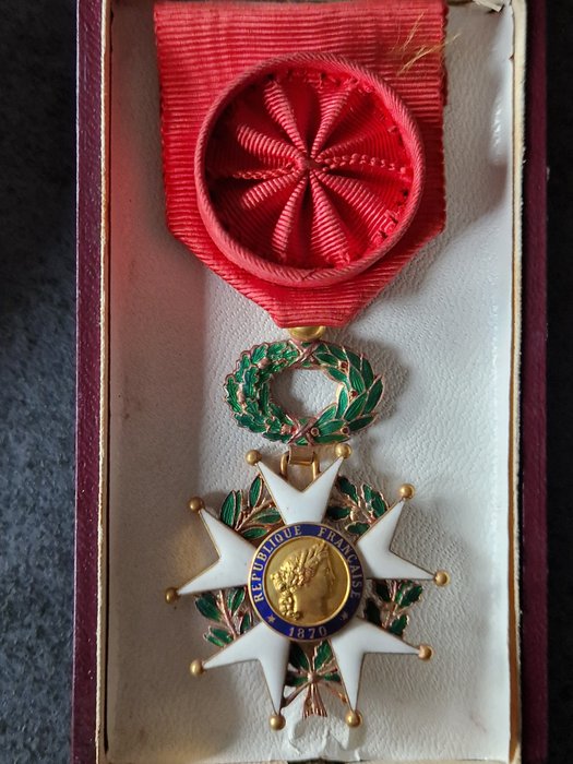 Frankrig - Medalje - Ordre de la Légion d'honneur in oro con scatola + cornice