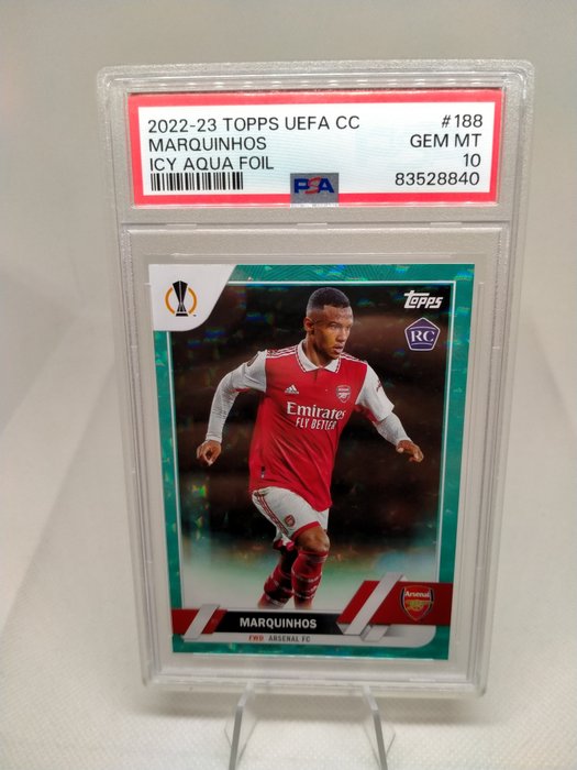 2022/23 - Topps - UEFA CC - Marquinhos - #188 Icy Aqua Foil /399 - Rookie - 1 Graded card - PSA 10