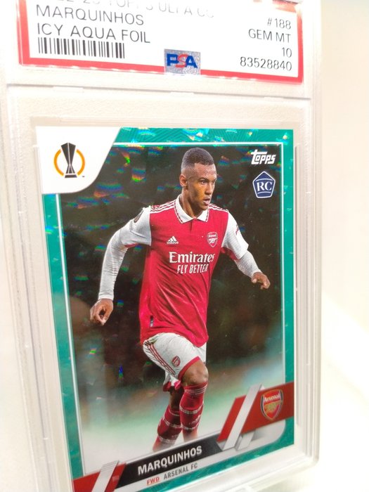 2022/23 - Topps - UEFA CC - Marquinhos - #188 Icy Aqua Foil /399 - Rookie - 1 Graded card - PSA 10