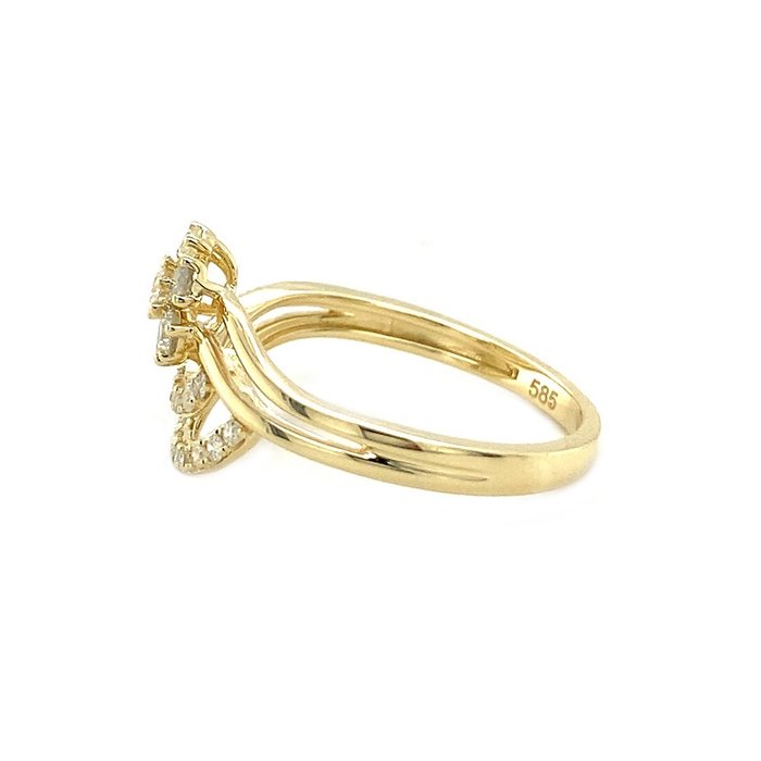 Ingen mindstepris - Ring 14kt Gul guld Diamant (Natur)