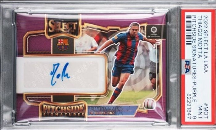 2022/23 Panini Select La Liga Thiago Motta Pitchside Signatures - Purple /25 PSA 9 - 1 Graded card