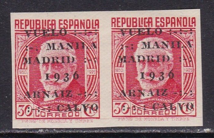 Spanien 1936 - Manila-Madrid Flight - Blok 2 - Uindrykket - Edifil 741s