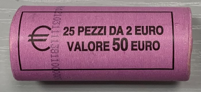 Italien. 2 Euro 2009 "Louis Braille" (25 monnaies) en rouleau