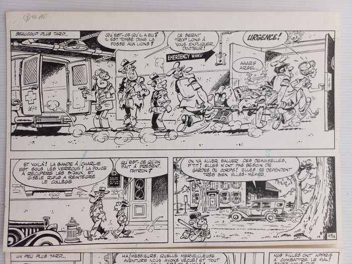 Berck - 1 Original page - Sammy T7 - Les Gorilles au pensionnat - 1976