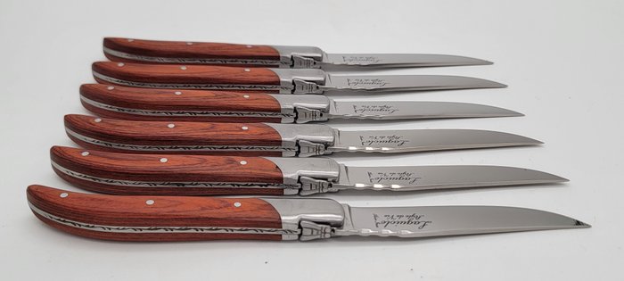 Laguiole Style de Vie - Bordknive sæt (6) - Luksus Line Steak Knive - Pakka - Luksus linje