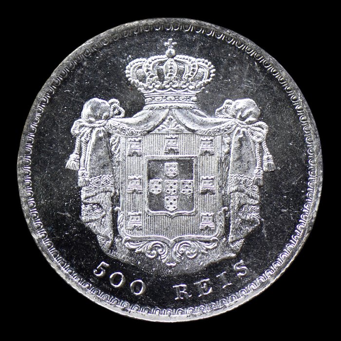 Portugal. D. Pedro V (1853-1861). 500 Reis 1856 - Proof Like - Muito Rara