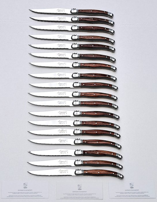 Laguiole - 18x Steak Knives - Brown - style de - Bordknive sæt (18) - Rustfrit stål