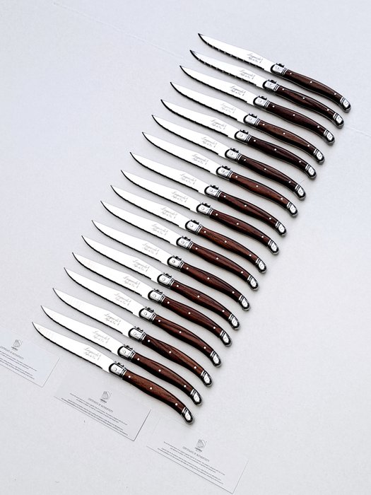 Laguiole - 18x Steak Knives - Brown - style de - Bordknive sæt (18) - Rustfrit stål