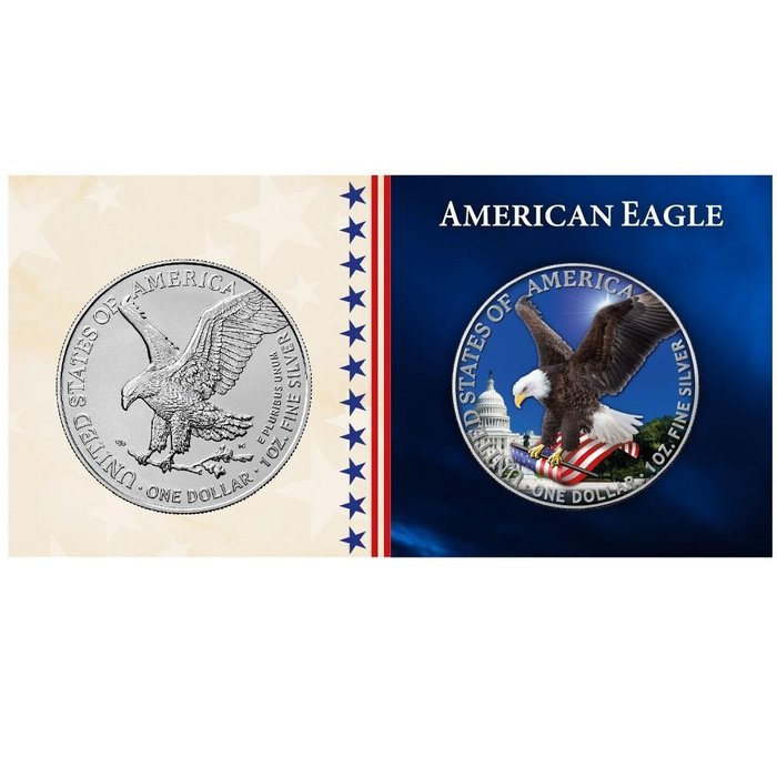 Förenta staterna. 1 Dollar 2023 American Eagle - Capitol, 1 Oz (.999) mit COA  (Ingen mindstepris)