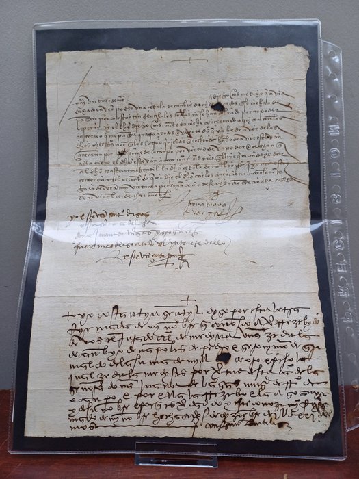 Juana De Vargas - Brief van Juana De Vargas voor een uitwisselcertificaat - 1571