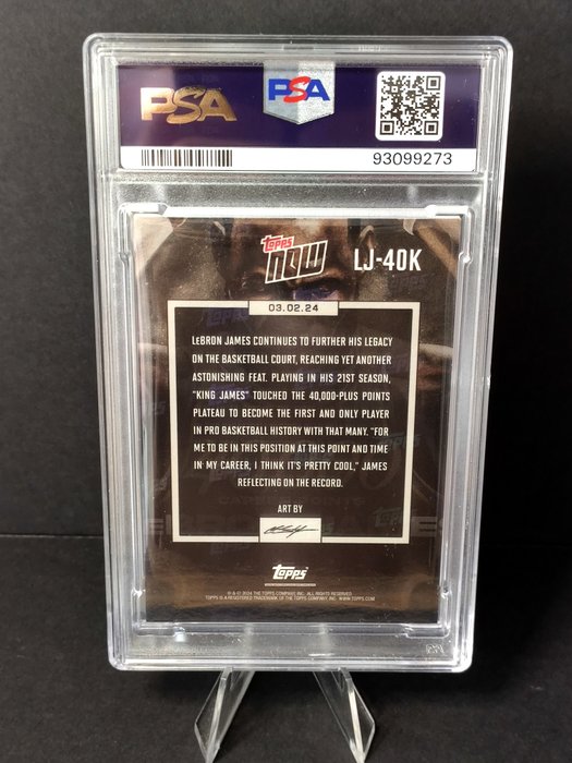 2023 Topps Now NBA LeBron James #LJ40K 40.000 Career Points PSA 9 Graded card