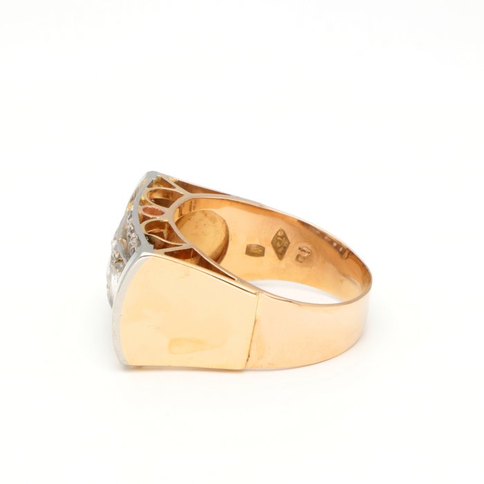 Ring - 18 kraat Gulguld Hvidguld Diamant (Natur)