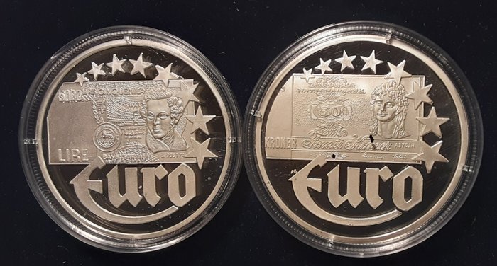 Danmark. 10 Euro 1997 Europa, 2 stuks Proof  (Ingen mindstepris)