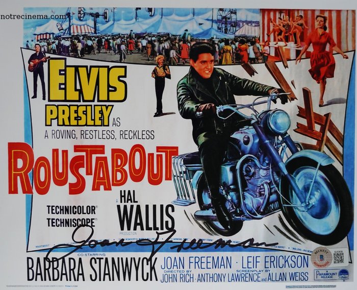 Roustabout - Joan Freeman Here with Elvis Presley - Autograph, Photo With Beckett COA