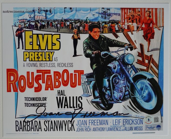 Roustabout - Joan Freeman Here with Elvis Presley - Autograph, Photo With Beckett COA