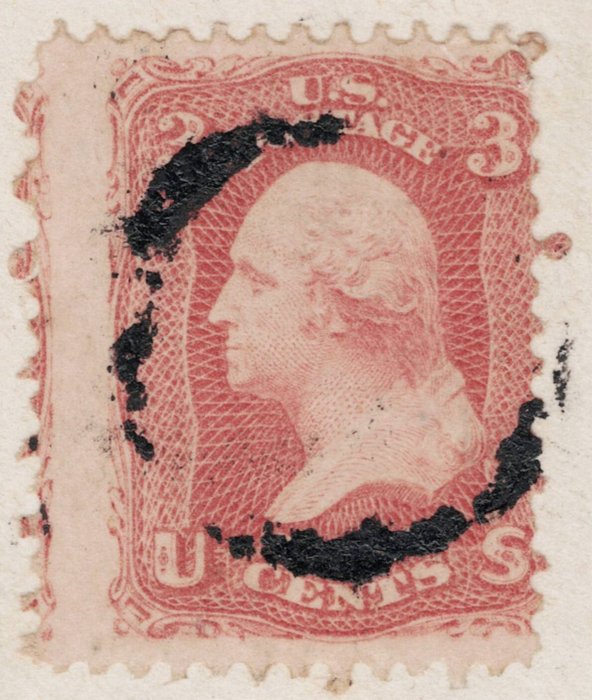 Förenta staterna 1868 - 3 Cts Rose George Washington med gitter på letre