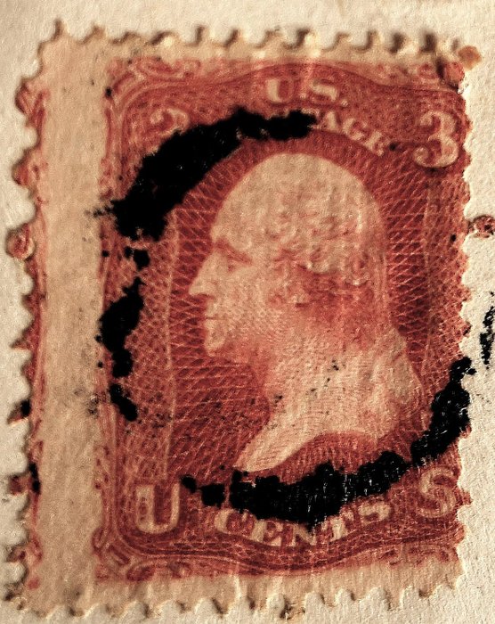 Förenta staterna 1868 - 3 Cts Rose George Washington med gitter på letre