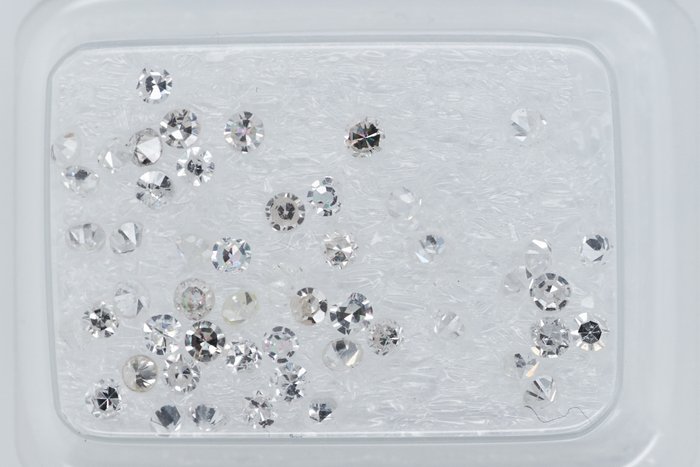 Ingen mindstepris - 51 pcs Diamant  (Natur)  - 0.93 ct - E, J - I3, SI1 - Gem Report Antwerp (GRA) - Rund enkelt snit