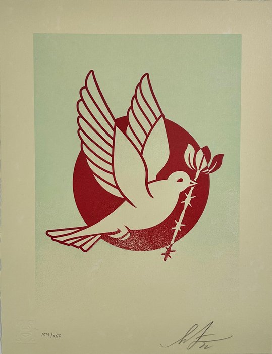 Shepard Fairey (OBEY) (1970) - Barb Wire Dove (Blue)