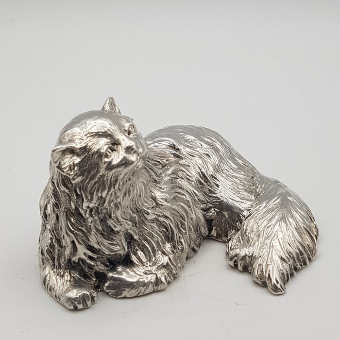 Fratelli Magrino - Gatto rivestito in Argento 925 Fiorentino - Statuette - .925 sølv, Sølvbelagt