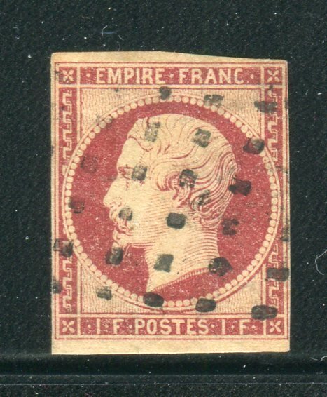 Frankrig 1853 - nr. 18 - Cachet Gros Points Carrés