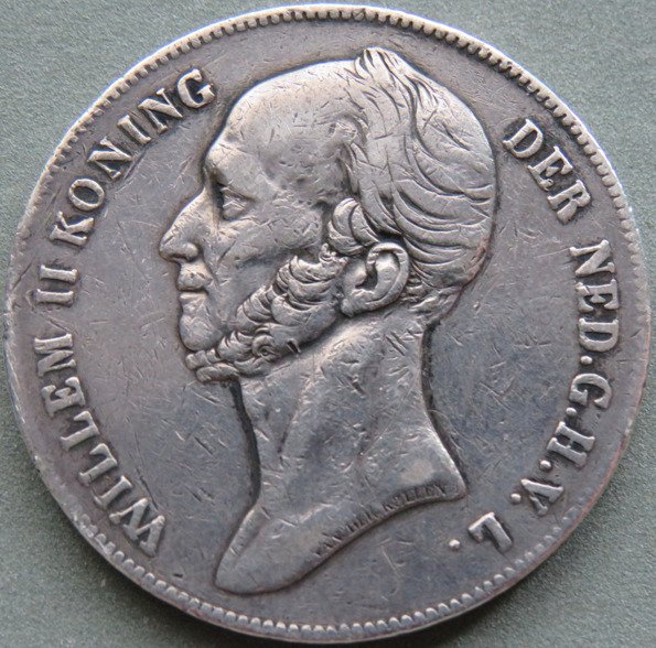 Holland. Willem II. 2 1/2 Gulden 1842 schaars  (Ingen mindstepris)