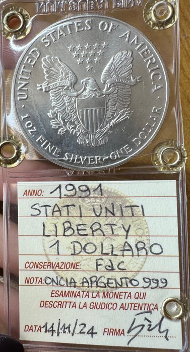 Förenta staterna. 1 Dollar 1991 "Liberty"  (Ingen mindstepris)