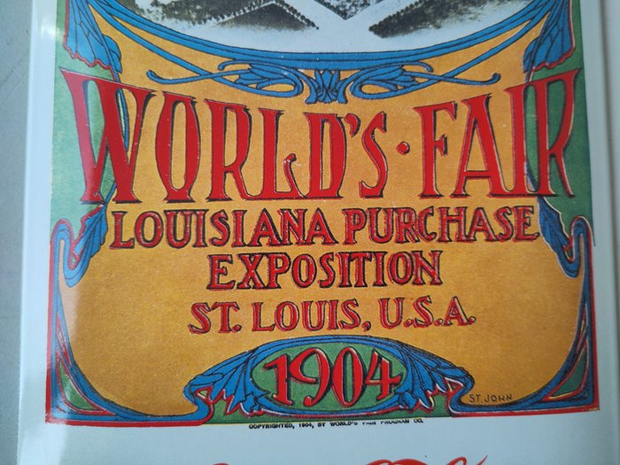 Coca-Cola World`s Fair Louisiana 1904 - St. John - Emaljeskilt - Emalje