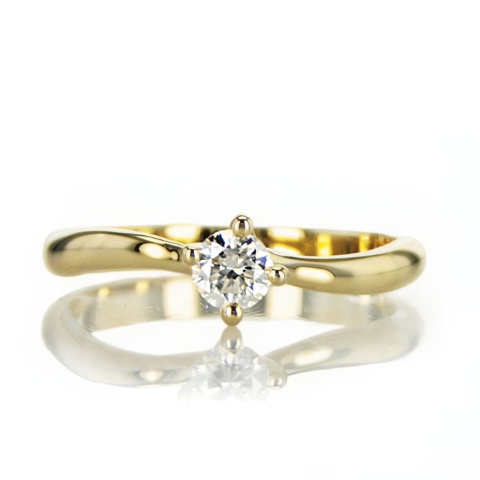 Forlovelsesring - 14 karat Gulguld -  0.25ct. tw. Diamant (Natur)