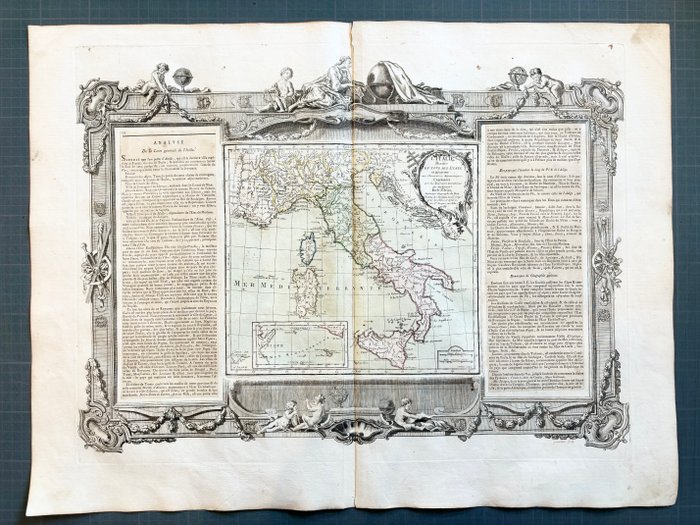 Italien - Sicile, Sardaigne, Corse, Napoli, Milano, Calabre, Rom, Venedig; Louis Charles Desnos - L'Italie divisée en tous ses états - 1761-1780