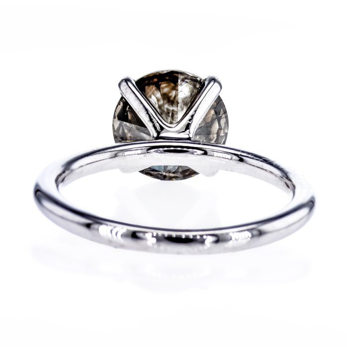 Ingen mindstepris - Forlovelsesring - 14 karat Hvidguld -  3.30ct. tw. Diamant (Naturfarvet)