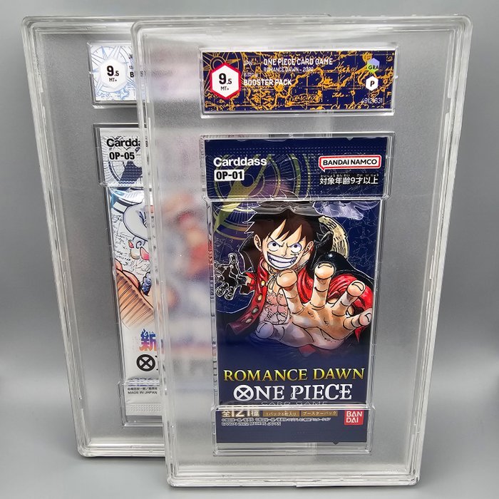 OP-01  OP-05 Booster Packs - 2 Graded card - Graad 9.5