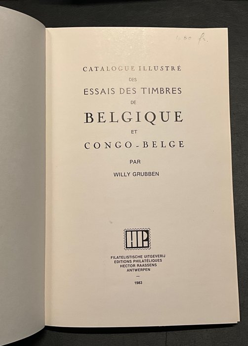 Belgien 1849/1935 - Klassisk undersøgelse "Catalogue des timbres des timbres de Belgique et Congo Belge" - Smuk - Willy Grubben - 120p.