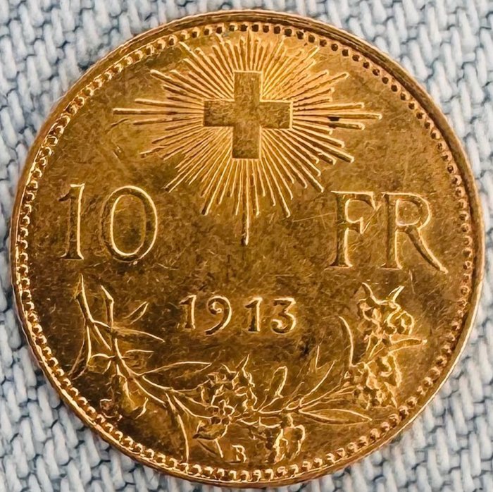 Schweiz. 10 Francs 1913 B