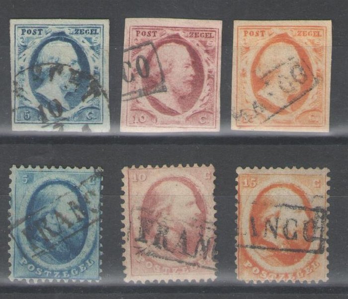 Holland 1852/1864 - Kong Vilhelm III - NVPH 1/3 + 4/6