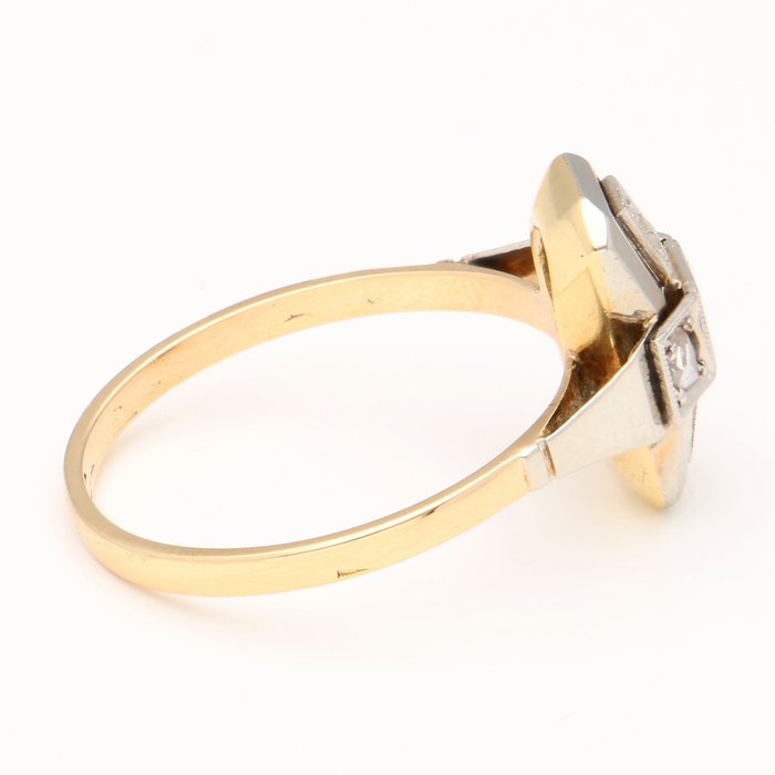 Ingen mindstepris - Ring - 18 kraat Gulguld, Hvidguld Diamant (Natur)