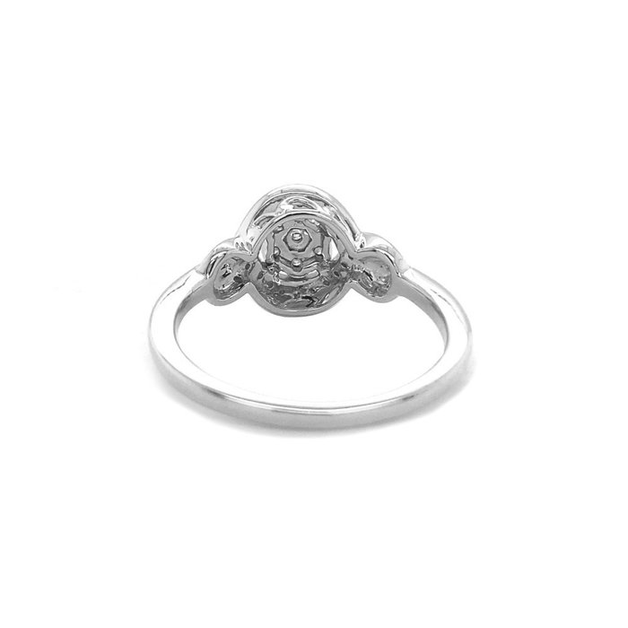 Ring - 14 karat Hvidguld -  022ct tw Diamant (Natur)