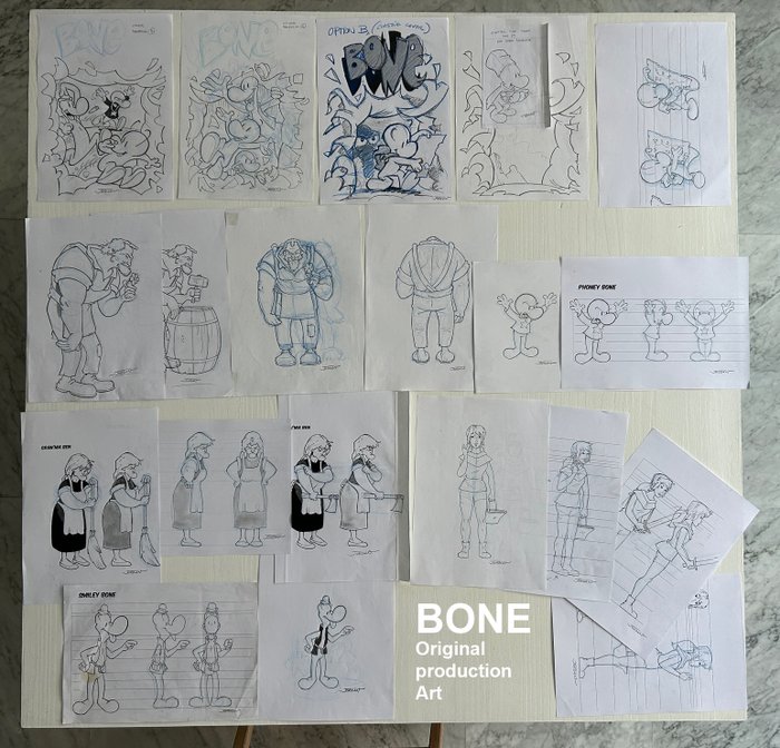 BONE Production Art aimed to Collectibles - 20 A4 Turnaround  Covers Studio - 2014